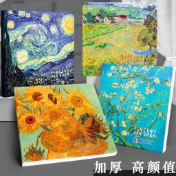 80 folhas de desenho esboço caderno encadernação esboçar almofada papel branco planejador viajantes diários livro nota van gogh bloco de notas - Image 1