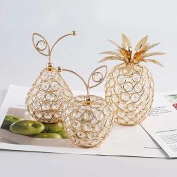 3D Artesanato De Cristal Pêra Ornamento De Maçã, Strass Brilhante, Decoração De Mesa Centerpiece, Fotografia Prop, Casa, Decoração Do Casamento, Presentes - Image 4