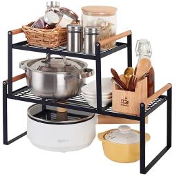 Organizador de bancada larga, Cozinha Organização e Armazenamento, Spices Rack, Contador Prateleira, Armário, Sob Pia, Empilhável - Image 6