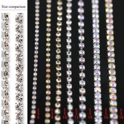 Strass densos copo chain 1 metro base garra de ouro cristais brilhantes strass pedras guarnição costura strass acessórios de corrente artesanato - Image 2