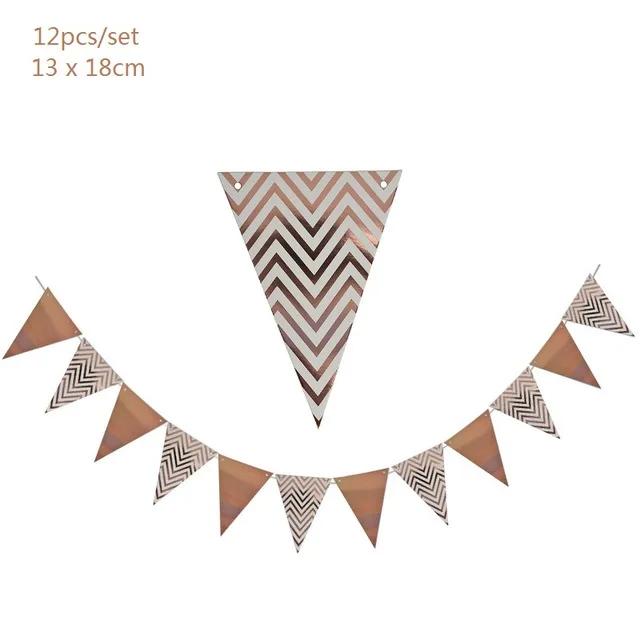 Rose Gold Conjunto De Louça Descartável Para Festa De Aniversário, Placas De Papel, Copos, Guardanapos, Banner para Meninas, Decorações De Festa Das Mulheres, Favor - Image 1