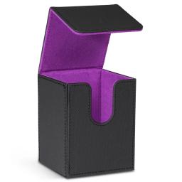 Caixa de baralho de cartas, caixa de armazenamento de cartões contém mais de 100 cartões de manga única, fecho magnético de couro PU para cartões mágicos cartões TCG - Image 1