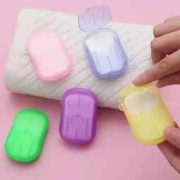 Portátil Banheiro Fatias de Sabão, Banho Mão Lavar Fatia Folhas, Viagem Ao Ar Livre Perfumado Espuma Sabão Papel, Banho Limpo Comprimidos - Image 1