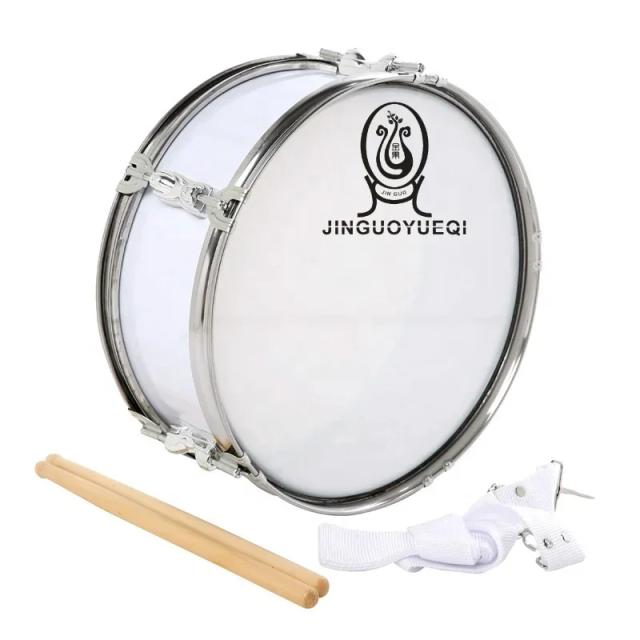 Snare de Tambor Profissional de 13 polegadas com Anel de Pressão em Aço Inoxidável - Prático e Elegante em Branco e Vermelho direto da Fábrica