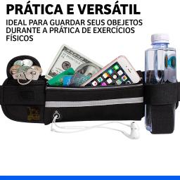 Pochete Esportiva cintura Preta porta celular garrafa utensílios para Corrida Preta - Image 2