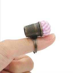 Dedal Pin Kit Almofada Agulha, 2 em 1 anel dedais de costura, Finger Protector Tool, Acessórios de Costura Doméstica, Vintage, Atacado, Novo - Image 5