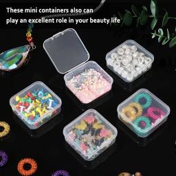 30 pçs quadrado clamshell clara caixa de armazenamento jóias flip selo plástico à prova de poeira caso de armazenamento diy jóias packag exibir recipiente - Image 4
