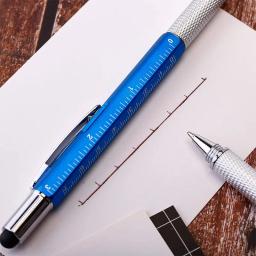 7 In1 Multifunções Caneta Esferográfica com Modern Handheld Ferramenta Medida Régua Técnica Chave de Fenda Touch Screen Stylus Espírito Nível - Image 5