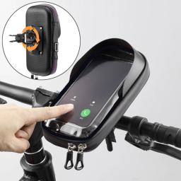 Suporte do telefone da bicicleta à prova dwaterproof água caso saco para guiador da bicicleta universal ajustável motocicleta scooter telefone móvel montar capa - Image 1