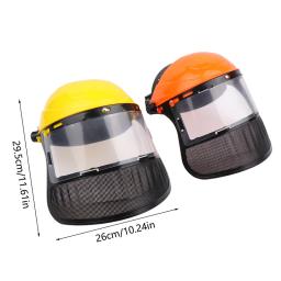 Capacete de segurança com malha facial completa para jardineiro, máscara protetora, cortador de escova, proteção florestal, chapéu para exploração madeireira - Image 6