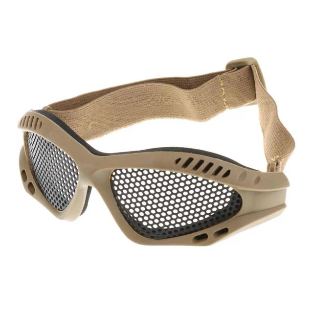 Óculos de Segurança Táticos em Metal Mesh com Proteção Anti-Choque e Ventilação para Aventura ao Ar Livre