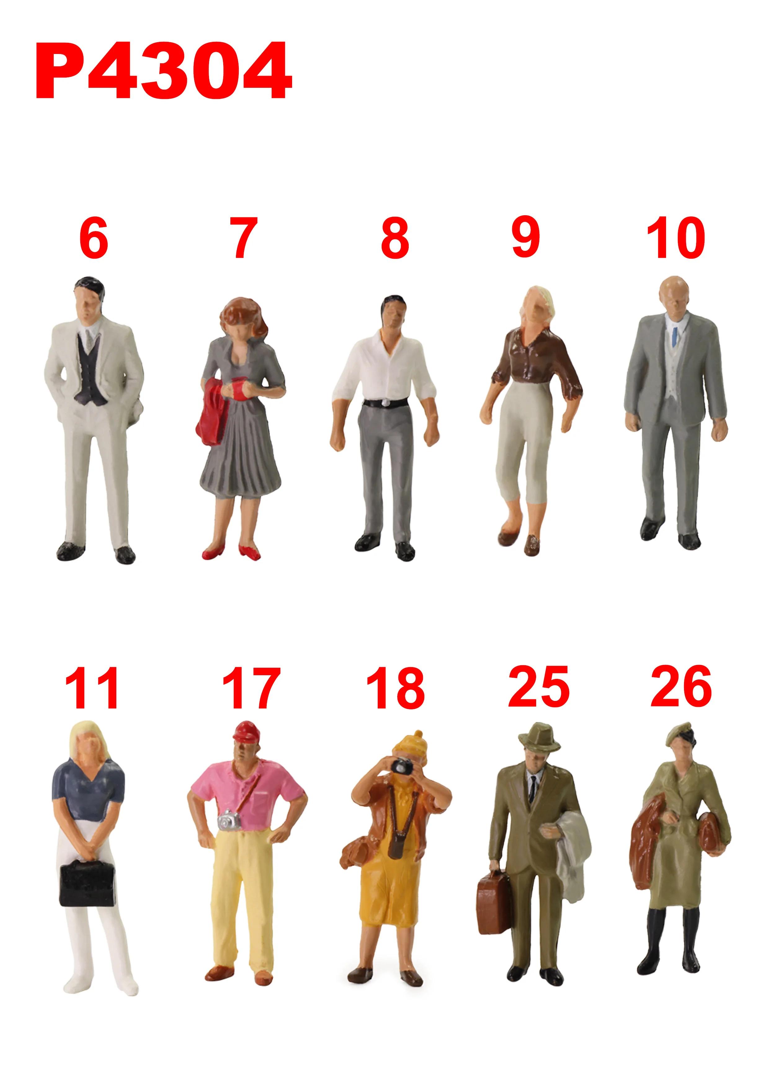 Evemodel-Modelo de trens pintados, All Standing, Escala 1:43, Pessoas, Passageiros, 20pcs - Image 1