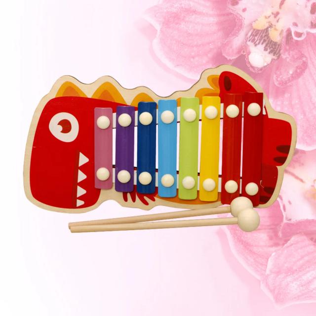 Xilofone Octogonal de Madeira para Crianças - Brinquedo Musical de Percussão Infantil