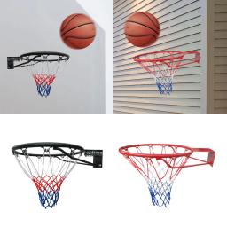 Basquete de parede com rede, aro de basquete pesado, mola dupla, ao ar livre, adultos, crianças, 45cm - Image 2