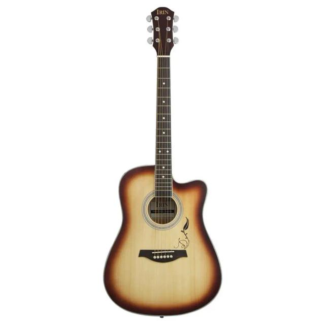 Guitarra Acústica para Iniciantes com Braço em Rosewood, 41", 21 Trastes e 6 Cordas - Perfeita para Prática e Estudo.