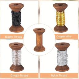 Carretéis de madeira vintage para costura, DIY Reels Organizer, Ribbons Twine, Ferramentas de madeira Artesanato, Thread Spool, Needlework Supplies, 10, 20 Pcs - Image 5
