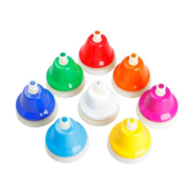 Sinos Coloridos Orff para Crianças - Conjunto de Instrumentos Musicais Educativos de 8 Notas para Bebês e Brinquedos de Percussão