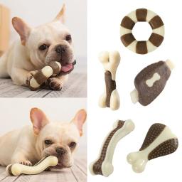 Náilon + couro osso do cão brinquedos para animais de estimação natural não-tóxico anti-mordida molares filhote de cachorro brinquedos para animais de estimação mastigar jogo durável cuidado dental varas - Image 1