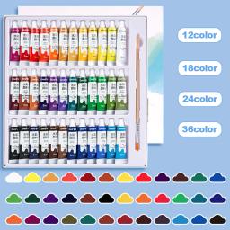 Conjunto de pintura aquarela de 12/24/36 cores, kit de pigmento guache da academia de arte, 5ml/tubo, pigmento aquarela para estudantes artísticos iniciantes - Image 2