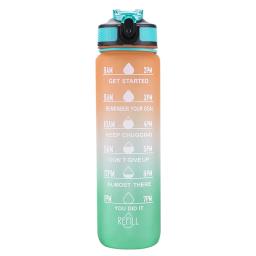 Garrafa de água 1000ml com escala de tempo Outdoor Fitness Sports Bike Water Cup com palha BPA Free Home Drinking Kettle - Image 3