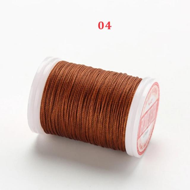 Fio Encerado Redondo para Artesanato de Couro - Cordão Trançado de Poliéster, Corda de Cera Revestida para Jóias DIY e Costura, 120m em 1 Rolo