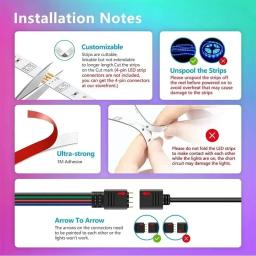 Fita LED com controle remoto infravermelho, fita de lâmpada flexível para casa, decoração de festa, luz de fundo de TV, Bluetooth inteligente, USB, RGB, 5050, 5V - Image 4