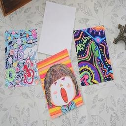Papel de desenho Kraft grosso artesanal, cartão pequeno, em branco, Graffiti, criativo, DIY, três cores, marrom, branco, preto, 60 pcs - Image 4