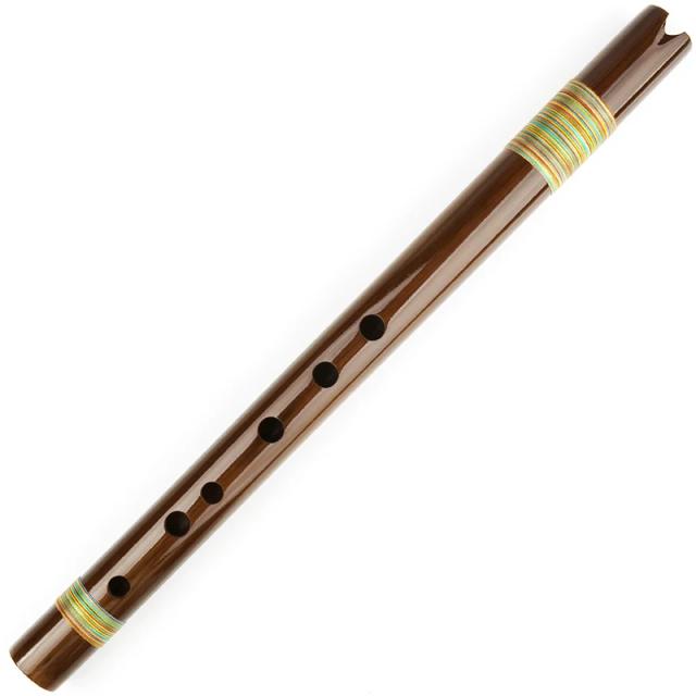 Flauta Vertical Quena Marrom de Dalbergia com Tecla G – Instrumento Musical Indiano para Sopros