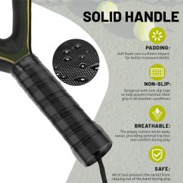 Raquete de padel de fibra de carbono, cabeça de eva macia, espuma flexível de memória para excelente núcleo de equilíbrio, leve e adequado para iniciantes - Image 3