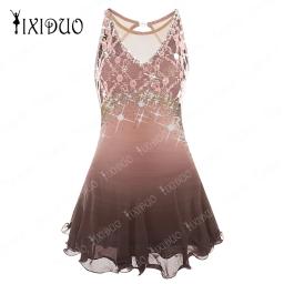 Meninas Ballet Dança Collant, Patinação Artística Ginástica Desempenho Traje, Strass Brilhante, Borla Bodysuit, Latina Cha Cha - Image 1