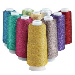 Fio De Seda Brilhante De Prata De Ouro, Cashmere Tecido, Fio De Crochet De Flor Envolvido, Fio Piscando, Fio De Seda De Ouro Do Arco-íris, 55g - Image 5