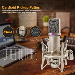 Profissional Estúdio Cardióide Mic, U87, Condensador XLR, Microfone para Gravação, Podcasting, Voice Over Streaming, Home Studio - Image 5