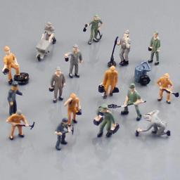 Miniatura Pessoas Modelo Trabalhador Estatuetas, DIY Acessórios, Assorted Cenário, Trem Diorama, HO Escala, 1:87, 25Pcs - Image 4