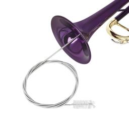Aço inoxidável trompa trombone limpeza conjunto, escova trompete, escova de nylon, instrumento musical, fácil de usar, 3pcs - Image 4