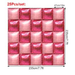 50/25 pçs balões de folha quadrada parede dupla face metal rosa ouro balão quadrado festa de aniversário de casamento cenários decoração de fundo - Image 5