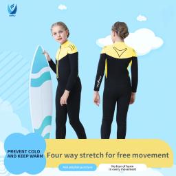 Roupa de mergulho infantil de neoprene, 2mm, 3mm, peça única, manga longa, à prova de frio, protetor solar, surf, natação, mergulho - Image 4