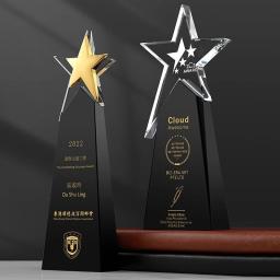 Cristal troféu presente celebração personalizada de cinco pontas Star Championship competição empregado reunião lembrança criativo troféu, 1Pc - Image 2