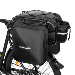 Lixada-Saco impermeável do assento traseiro de bicicleta, Bike Rack Trunk, Ciclismo Bagagem Pannier, 2 Side Hanging Bags, 3 em 1 - Image 1