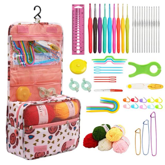 Kit Completo de Agulhas de Crochê Coloridas com Case e Alça Ergonômica - Ideal para Iniciantes