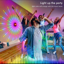 Luz de fogos de artifício led rgb-bluetooth inteligente led barra de luz noturna controle app sincronização música quarto tv barra de parede decoração da festa de natal - Image 4