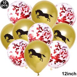 Conjunto de balões com confete e lantejoulas, balões de látex, para festa de aniversário infantil, cowboy e cowgirl, 10 unid - Image 5