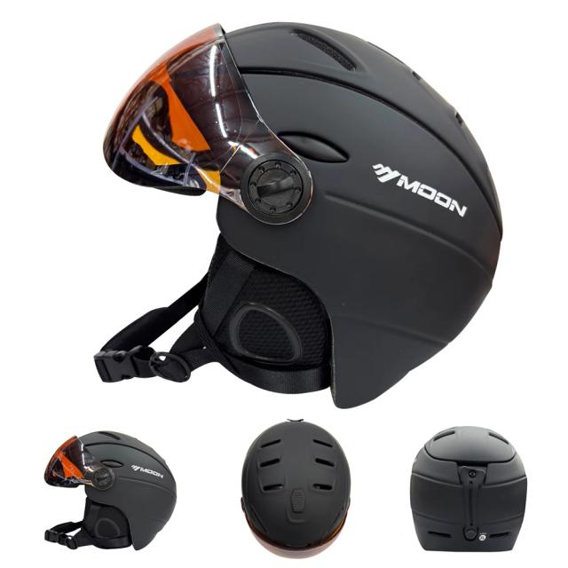 Capacete de Esqui Lua com Óculos Integrados para Adulto e Jovem