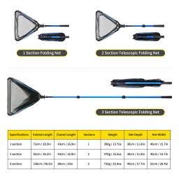 LEOFISHING-Ultralight Pólo Telescópico para Pesca, Dobrável Isca De Pesca, Mão Net, Pólo Telescópico, Acessórios De Pesca, 72cm, 92cm - Image 5