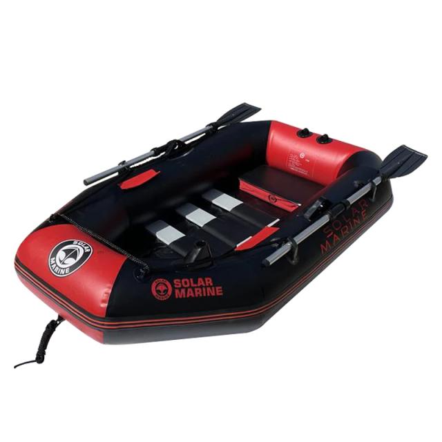 Canoa Inflável Solar B175-1 em PVC para Pesca e Lazer - Espaço para 1 Pessoa com Piso em Madeira e Design Hovercraft