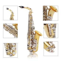 Slade saxofone alto eb e, corpo plano de latão, saxofone profissional, instrumento musical de sopro, kits para iniciantes com acessórios - Image 6