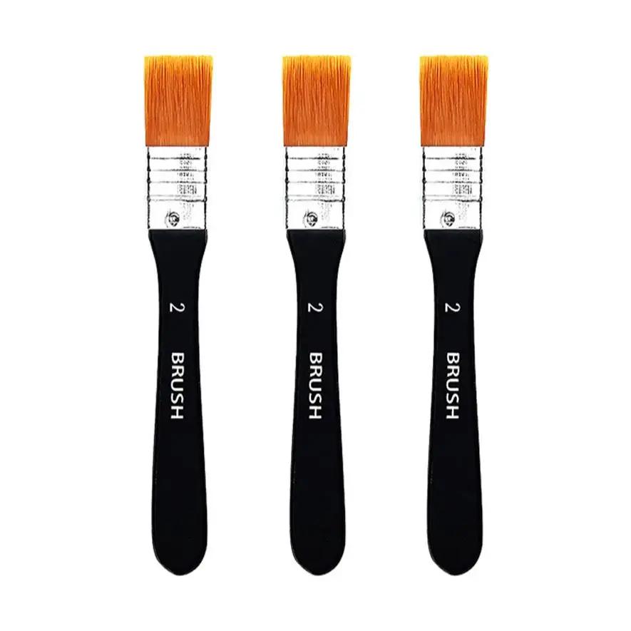 Conjunto de Desenho Memória-Art para Pintura a Óleo Acrílica e Aquarela, Pincéis Guache, Suprimentos Artesanais Ferramenta para Artistas, Plana, 3 Pcs - Image 1