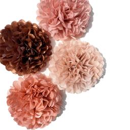 5 pçs papel pompons pompons flor bolas festa de casamento decorativo decoração para casa tecido aniversário natal decoração diy - Image 5