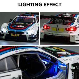 Modelo de carro de corrida para crianças, MSZ 1:24, BMW M6 GT3, puxão leve e sonoro, coleção para meninos - Image 5