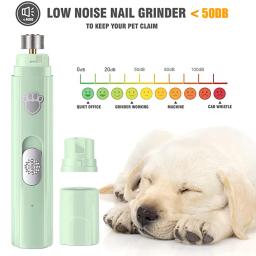 USB Recarregável Elétrico Pet Nail Grinder, Nail Clipper, Aparadores indolores com Polisher Wheel para pequenos e grandes animais - Image 4