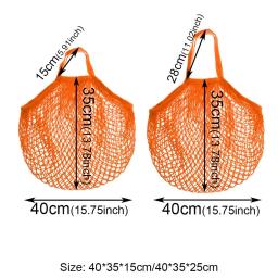 Saco De Malha De Algodão Reutilizável, Cordas De Compras, Rede De Arrastão, Sacos De Tartaruga, Bolsa De Armazenamento, Tote De Tecido, Proteção Ambiental - Image 4